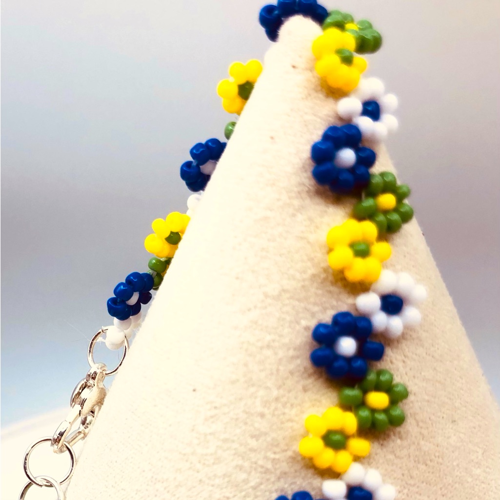 Brazil Bracelet Colors Flag Fashion Minimalist Floral Daisy Blue Yellow New